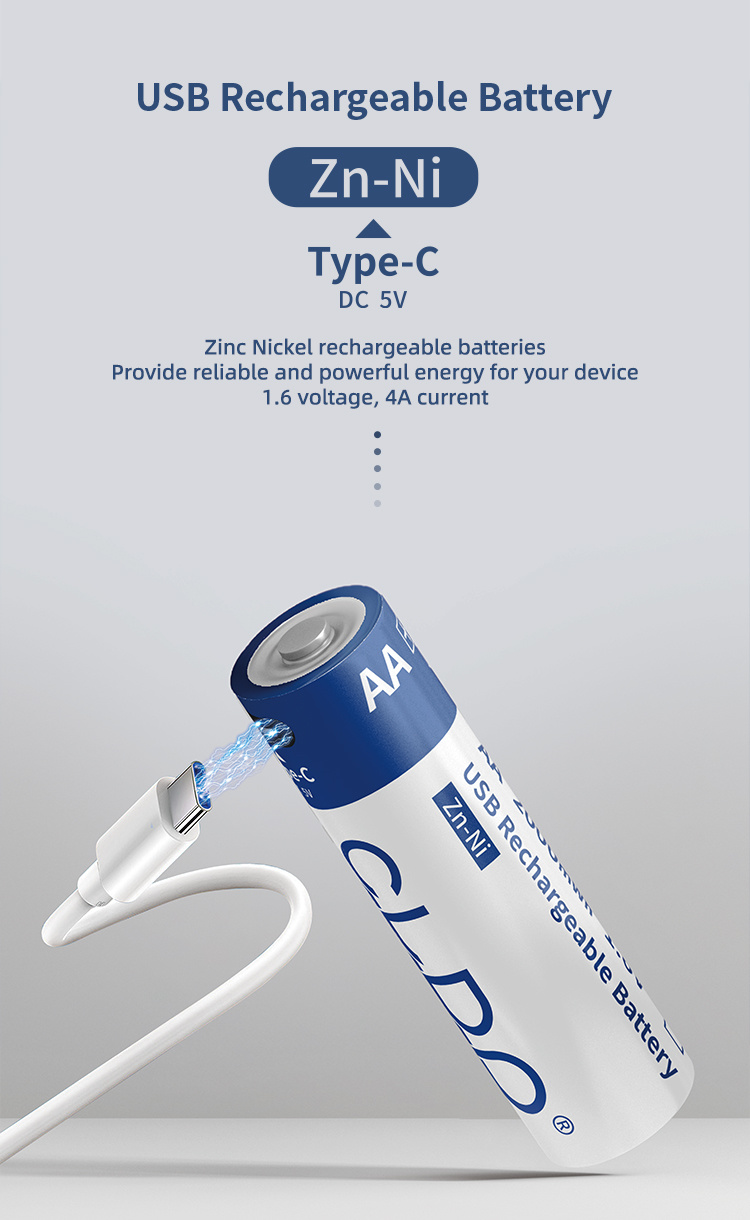 USB Rechargeable AA/AAA Li-ion Batteries 2600mWh 1.5V With Storage Box – Long Life For High Drain Devices