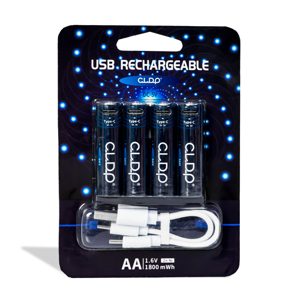Zn-Ni USB aa battery 4pack blister