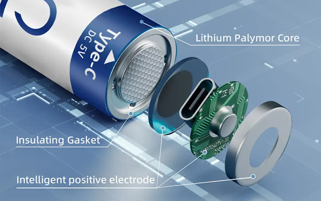 USB lithium AA battery has an intelligent control system USB lithium AA battery has an intelligent control system